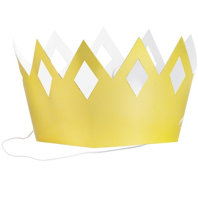 Корона фольг малая золотая 6шт