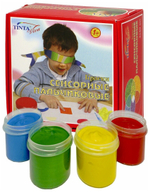 Краски пальчиковые Экспоприбор "Tinta Viva", сенсорные, 04 цветов, 40мл, картон. упаковка