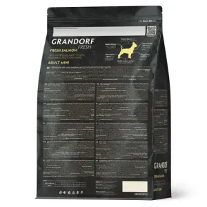 Уценка! Повр.упак. / Сухой корм GRANDORF Fresh Dog Adult MINI Salmon&Sweet Potato для собак мелких пород из свежего филе лосося с бататом