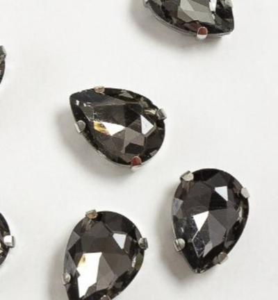 Стразы пришивные стекло в оправе, р. 18 мм, графитовый