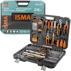 Набор инструментов 216пр. 1/4'',1/2''(6гр.)(4-27мм) ISMA ISMA-38841DS