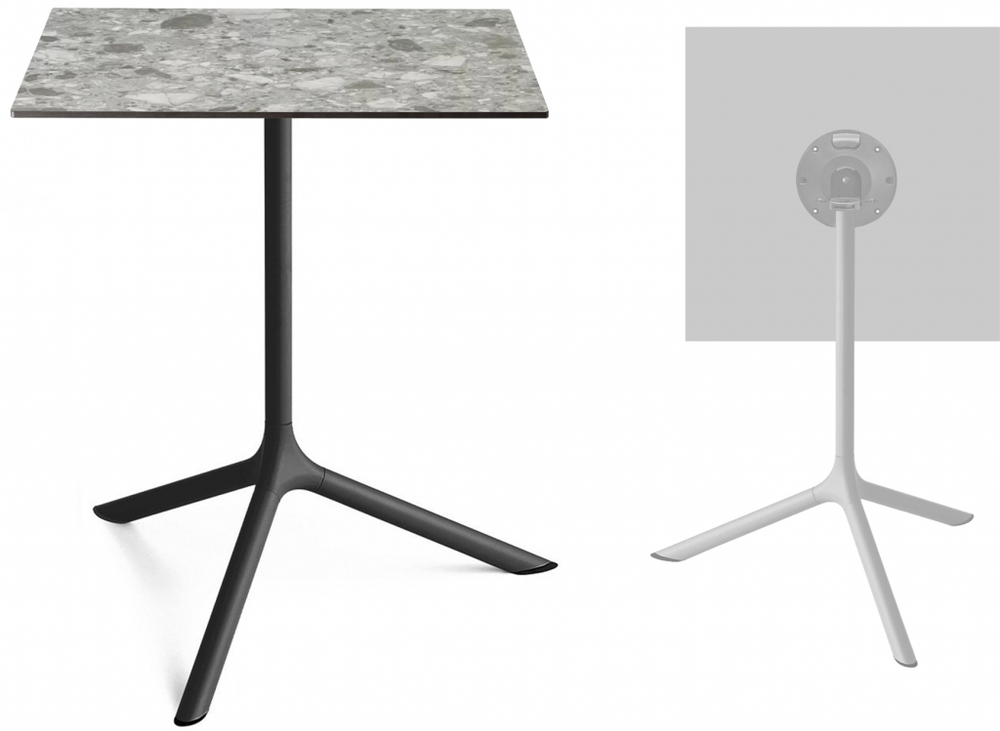 Стол ламинированный обеденный складной Scab Design Tripe Maxi Folding, черный, зернистый