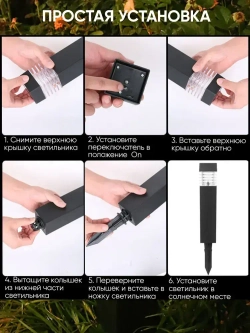 Садовый светильник солнечной батарее, набор 4 уличных светильника