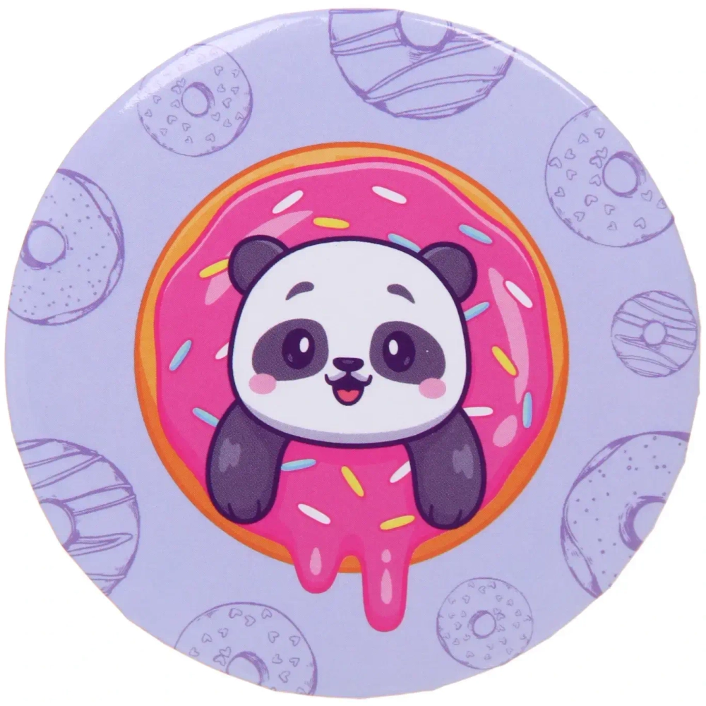 Зеркало косметическое круглое «КОЛЛЕКЦИЯ МАРЦИПАН», мишка панда, d-7,5см (пакет с подвесом)