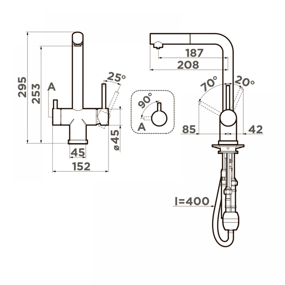 Смеситель Omoikiri Takamatsu S-WH