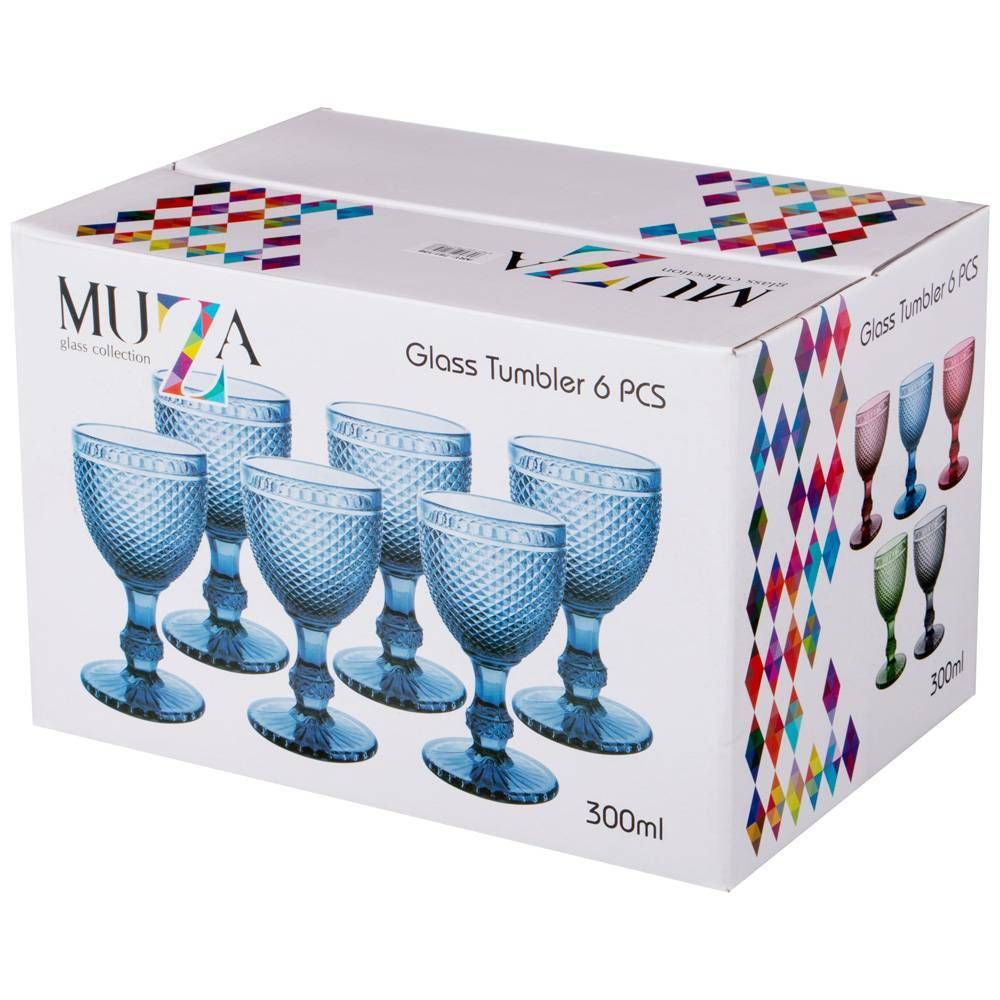 НАБОР БОКАЛОВ ДЛЯ ВИНА "ГРАНАТ" 6ШТ. СЕРИЯ "MUZA COLOR" 300МЛ. / В=17 СМ (КОР=4НАБ.)