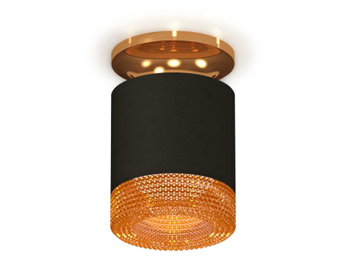 Комплект накладного светильника Ambrella light Techno Spot XS7402103 SBK/PYG/CF черный песок/золото желтое полированное/кофе (N7929, C7402, N7195)