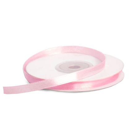 Лента атласная 6 мм,намотка 22,85 метров ЯРКО-РОЗОВАЯ