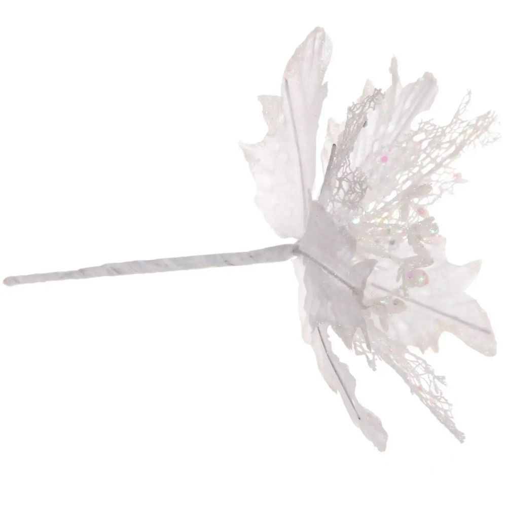 Украшение новогоднее «Пуансеттия-Нежность» 23 см, Белый