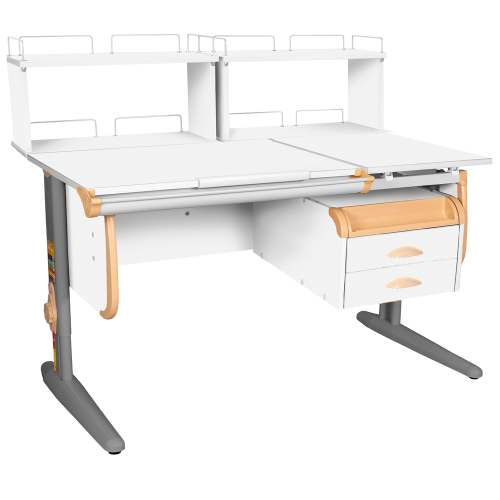 Растущая парта СУТ 25 с задними полками СУТ.15.240 и навесной тумбой (1200×880 мм)