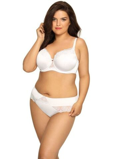 Бюстгальтер plus size с эффектной вышивкой на чашках (Размер: 105D) (Цвет: телесный)