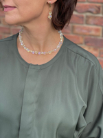 Колье из чешского стекла, оттенок шампань, фурнитура золото