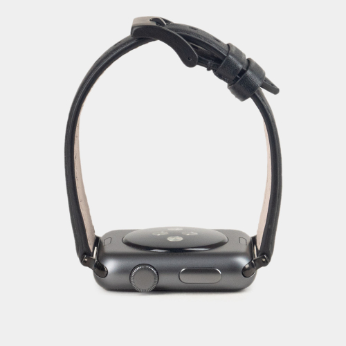 Ремешок для Apple Watch 44/45/46 mm из кожи теленка, черного цвета