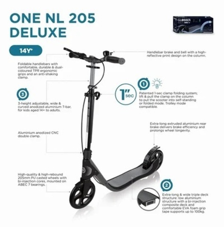 Самокат Globber ONE NL 205 DELUXE темно-синий