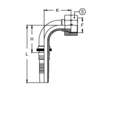Фитинг DN 20 ORFS (Г) 1.3/16 (90) Interlock TIEFFE