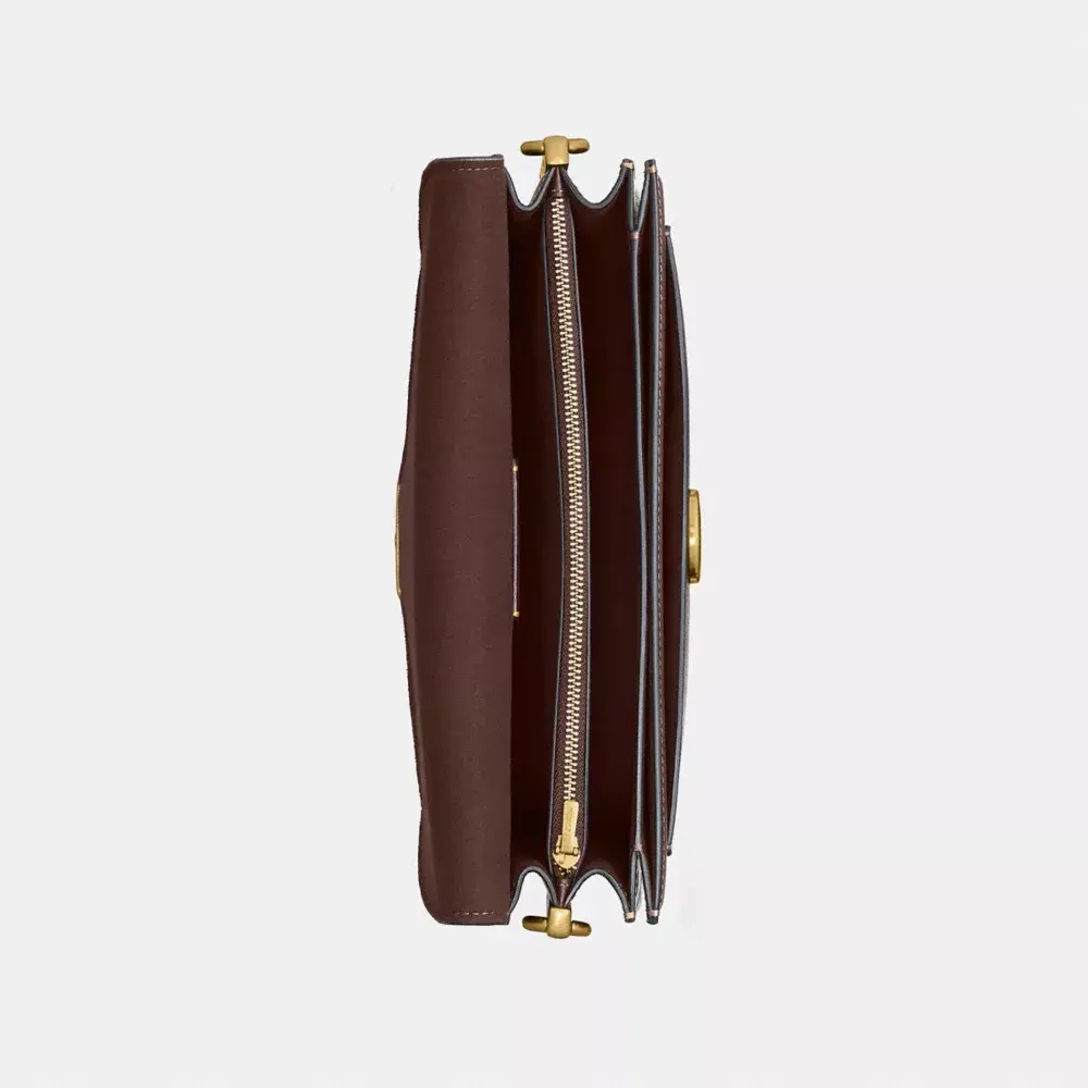 COACH СУМКА ЧЕРЕЗ ПЛЕЧО SIGNATURE CANVAS TABBY 26, ТЕМНО-КОРИЧНЕВЫЙ