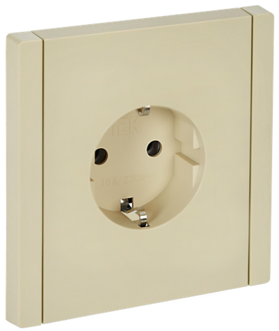 FORTE&PIANO Розетка 1-местная с заземлением без защитных шторок винтовое крепление 16А FP416 ваниль IEK