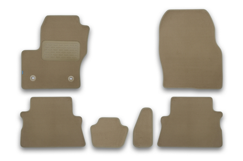 Коврики в салон для FORD Kuga 2012-2016, кроссовер, 6 шт. (текстиль, бежевые) KLEVER04164122112KH
