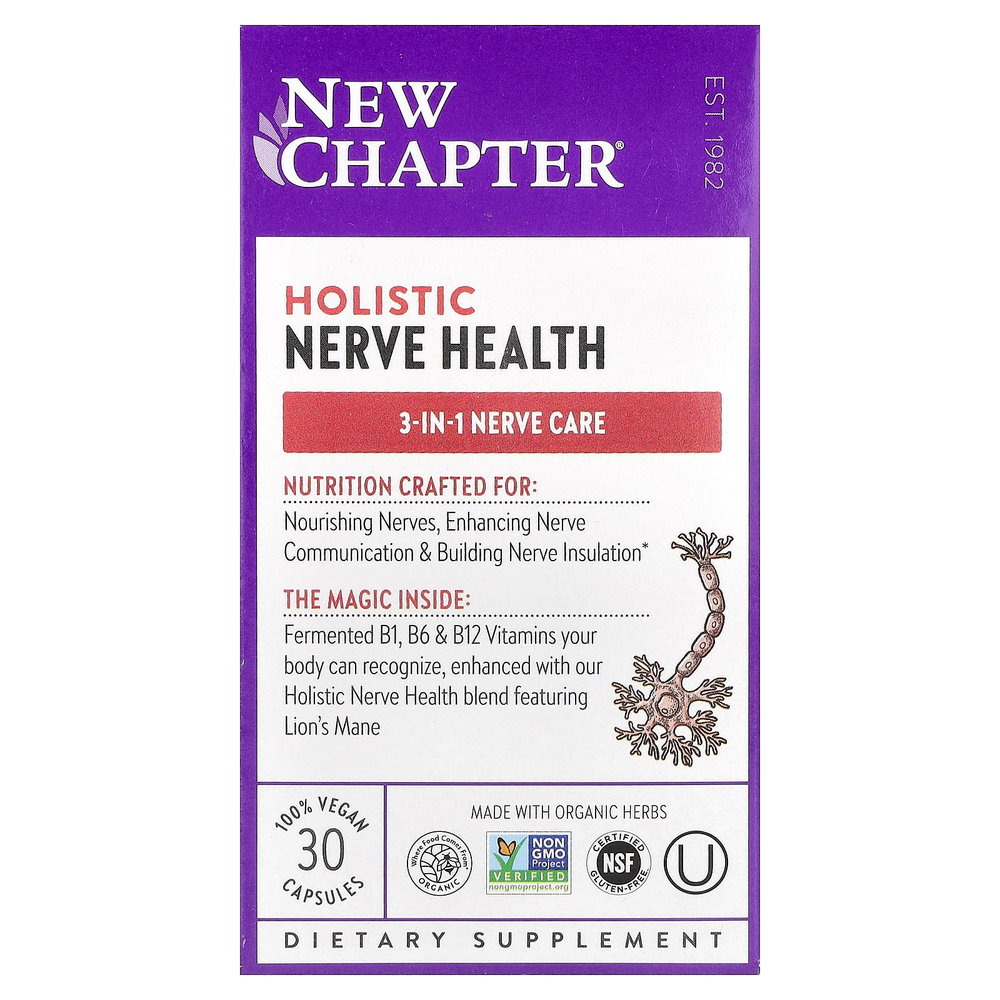 New Chapter, Holistic Nerve Health, 30 капсул