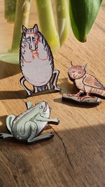 Страдающие броши «Зверинец» (конь Игорь, сова и жаба)