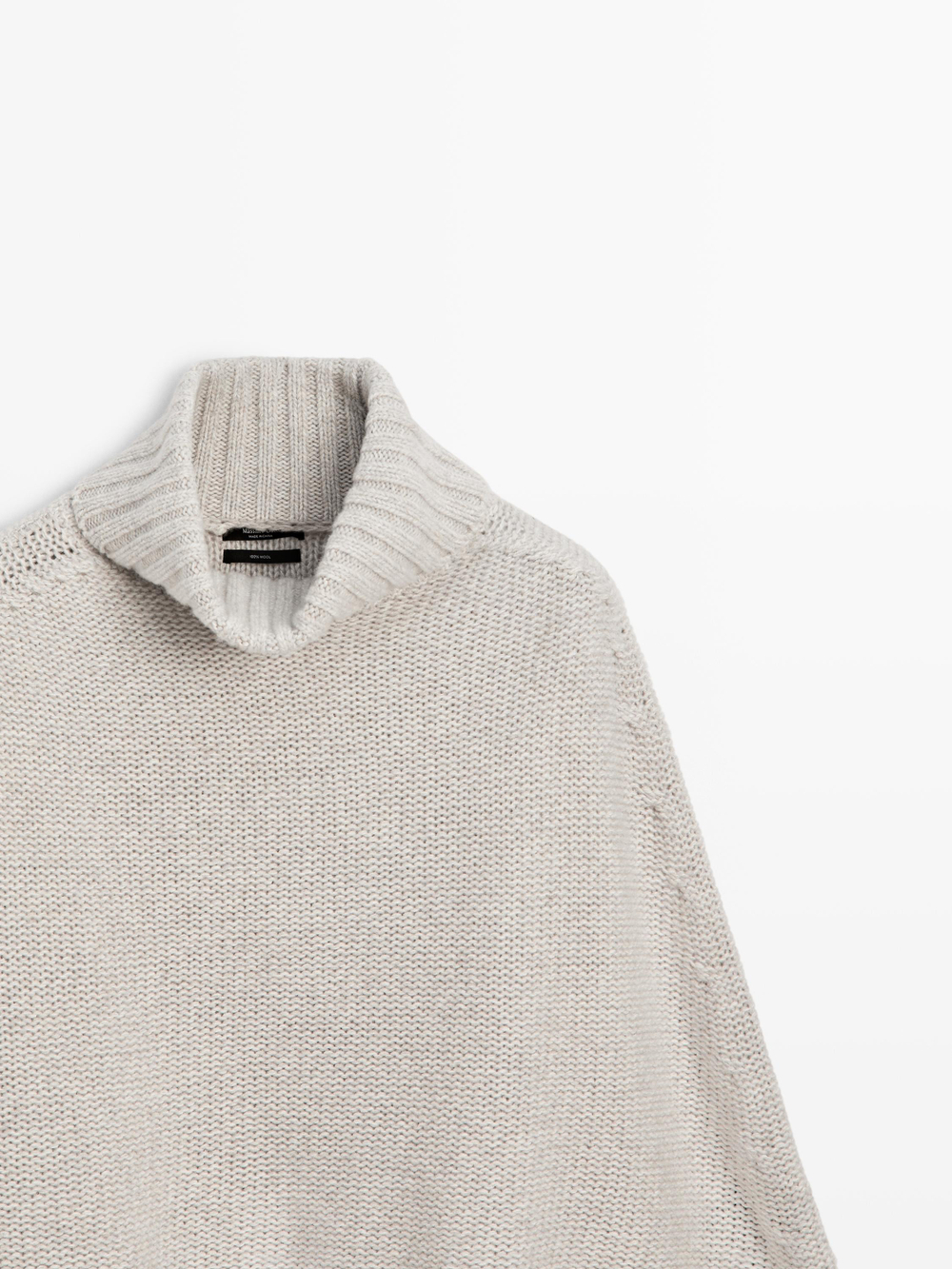 Massimo Dutti Накидка из 100% шерсти с бахромой, антрацитово-серый