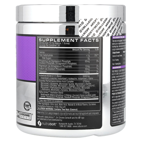 C4 / Cellucor, Alpha Amino, BCAA для улучшения результатов, льдисто-голубая вспышка, 381 г (13,4 унции)