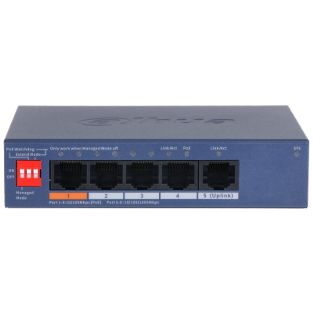 Сетевой PoE коммутатор Dahua Dahua DH-CS4005-4ET1GT-60