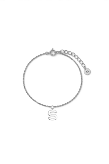 Серебряный браслет с буквой "S"