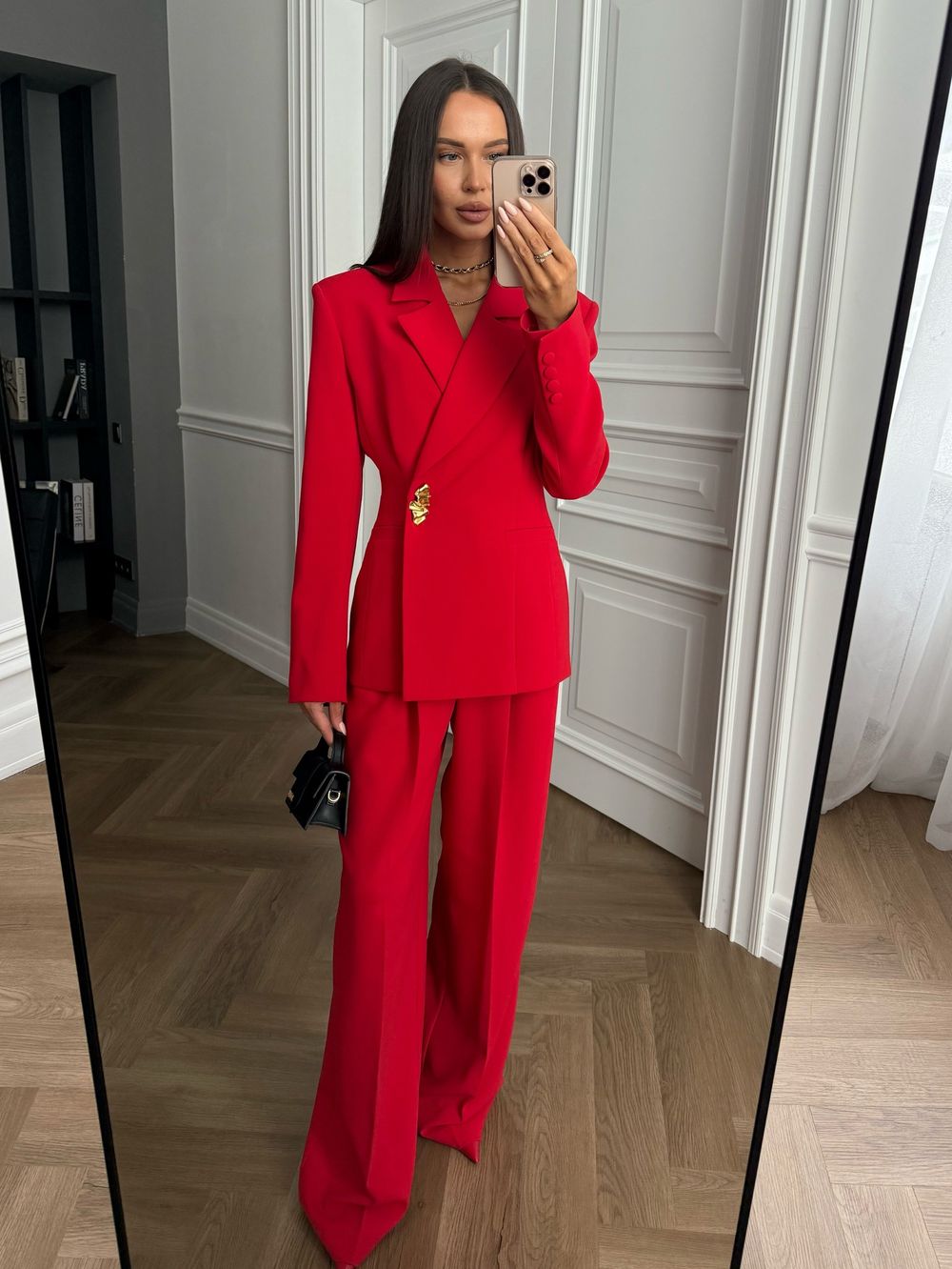 Брюки-палаццо красные