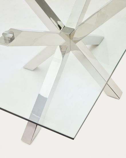 Стеклянный стол Arya с ножками из хромированной стали 200x100