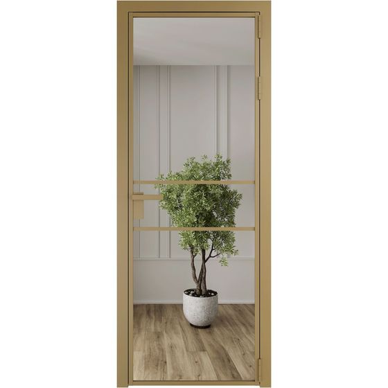 Алюминиевая дверь 2AG золото остеклённая