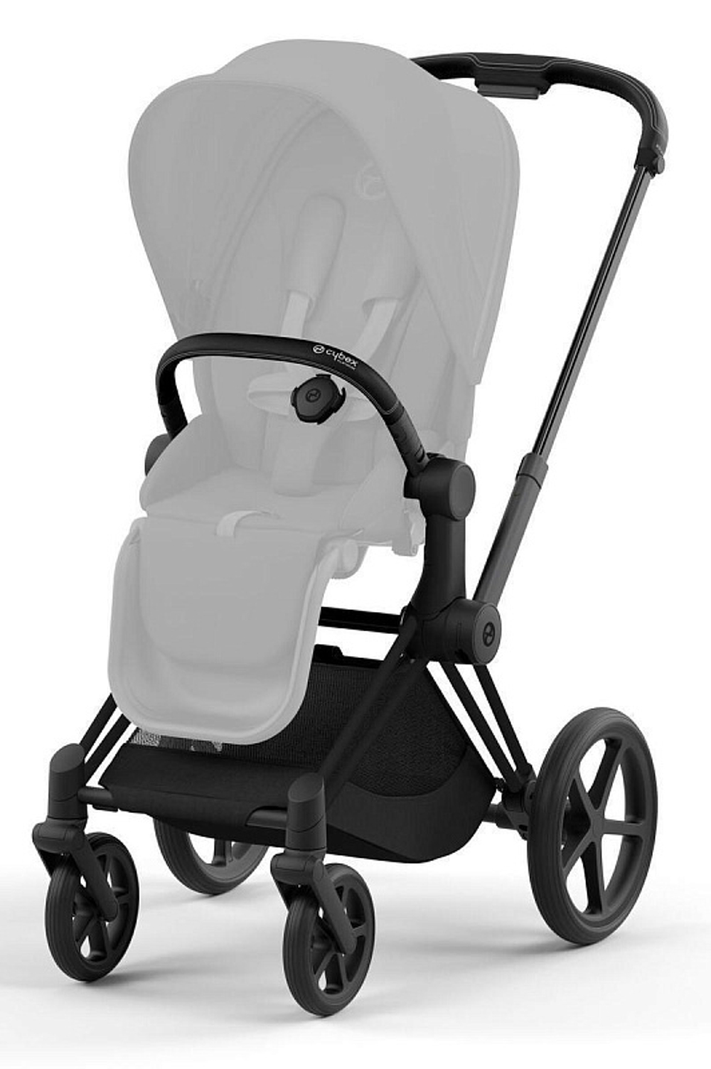 Коляска 3 в 1 Cybex Priam IV Matt Black complete и автокресло Aton S2 i-Size Hibiscus Red Off White