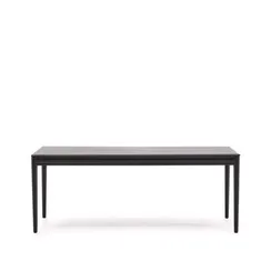 Раздвижной стол Lenon черный из шпона и массива дуба 200(280)x90