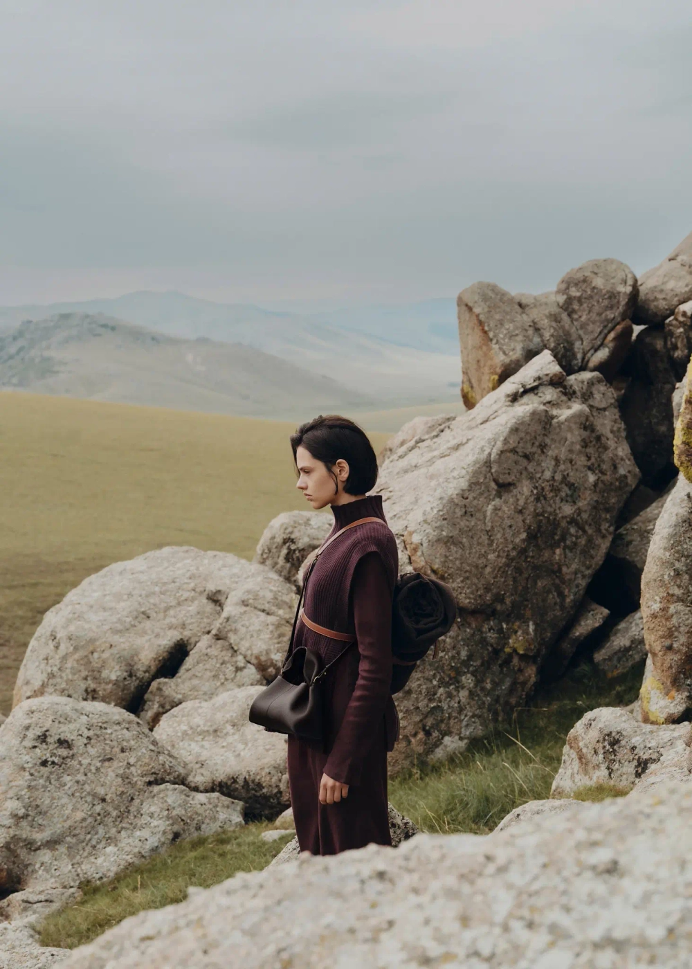 POLENE СУМКА NUMERO NEUF MINI, ТЕМНО-КОРИЧНЕВЫЙ