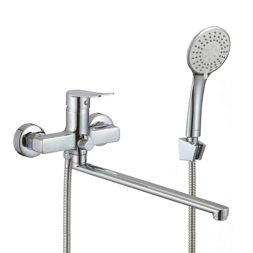 Смеситель для ванны и раковины 35к Milardo DEMSB00M10 "Demi" с душ аксессуарами, излив 350мм,ХРОМ