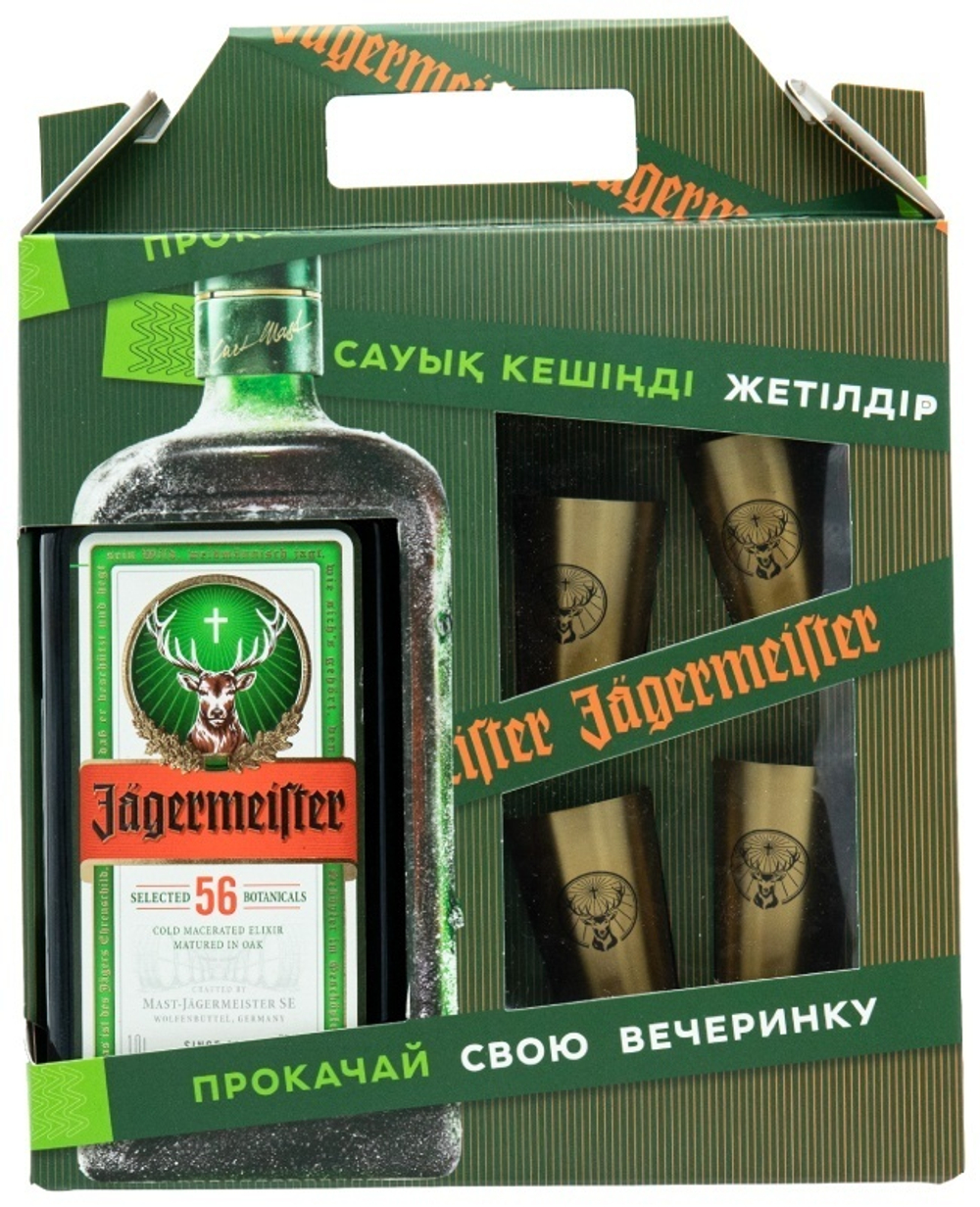 Jagermeister 1 л + 4 Shots