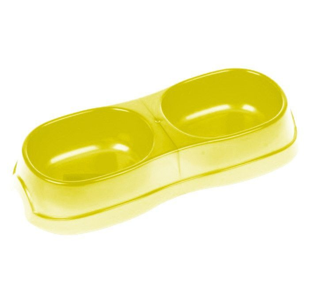HOMECAT Миска пластиковая двойная для кошек, 28*12,5*5 см, 2*300 мл