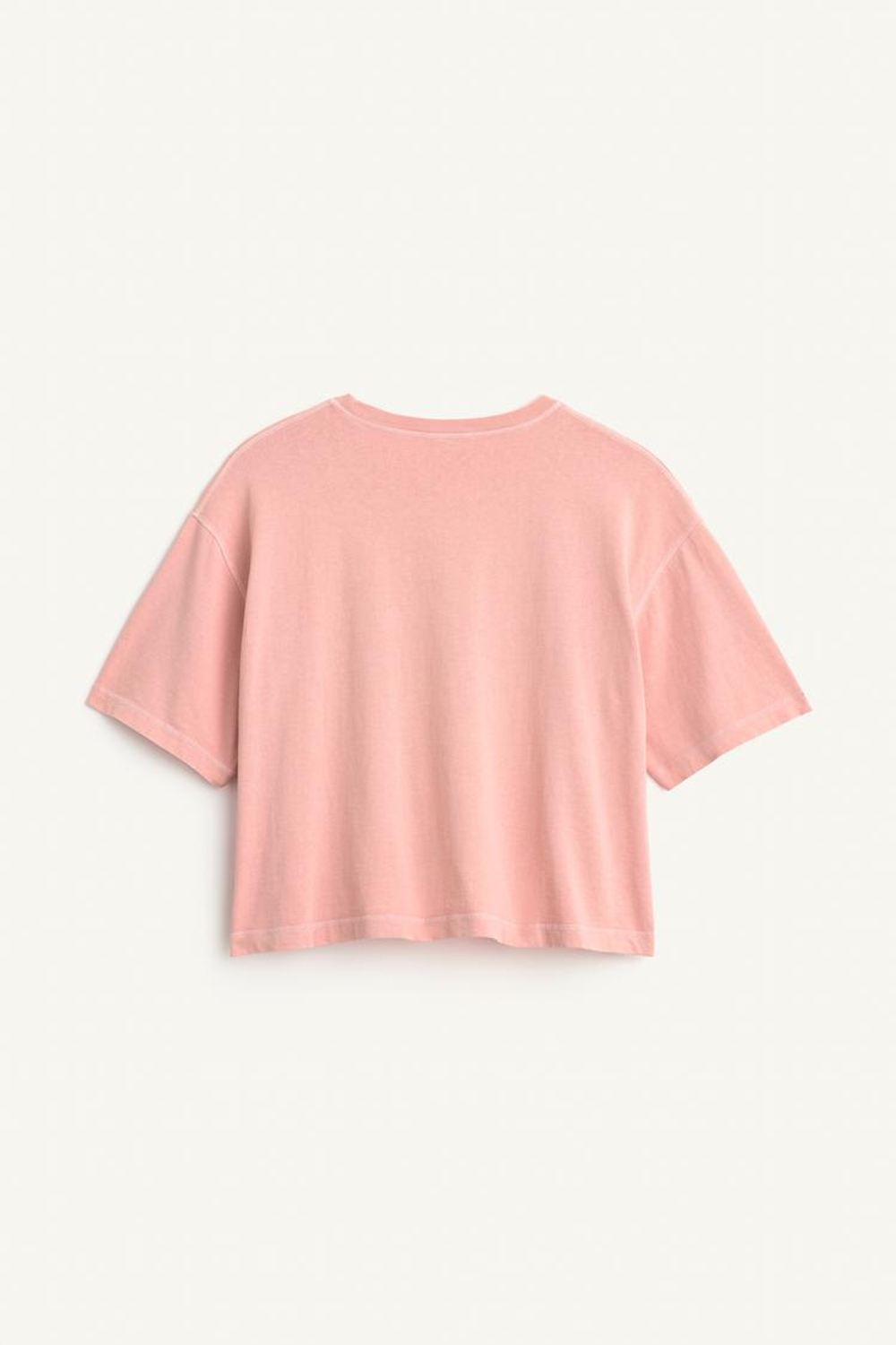 ZARA ФУТБОЛКА ИЗ 100% ХЛОПКА, БЛЕДНО-РОЗОВЫЙ