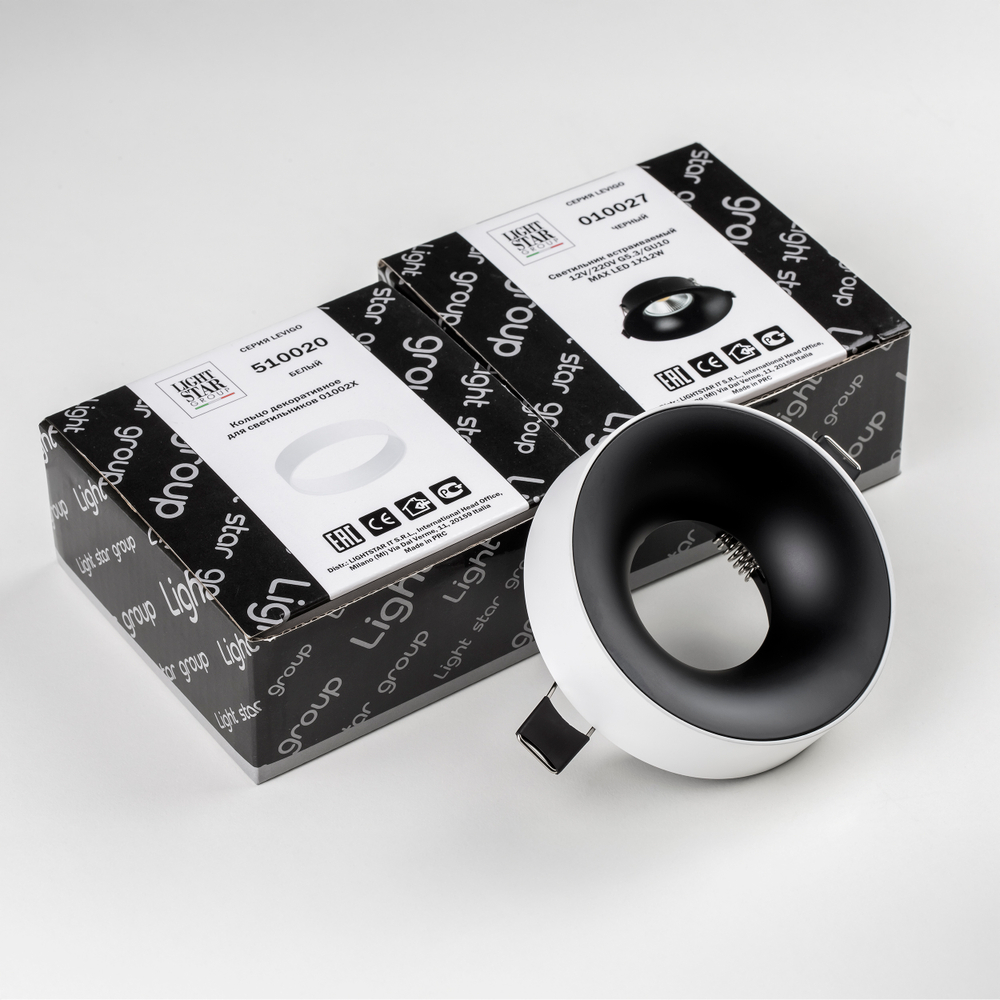 L01002720 Светильник LEVIGO MR16/HP16 ЧЕРНЫЙ/БЕЛЫЙ МАТОВЫЙ (010027+510020)