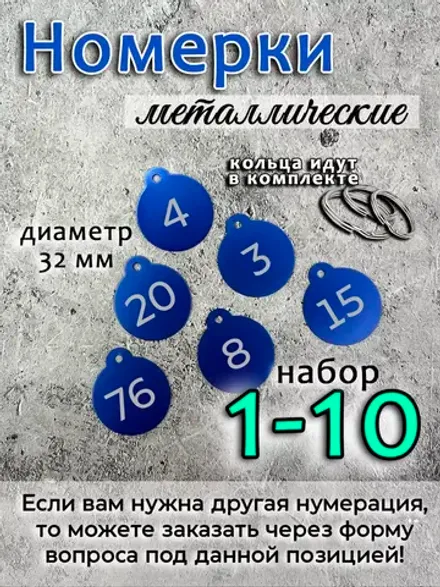 Номерки на ключи, металл