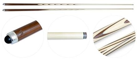 Кий для русского бильярда 1-pc "Классика" (коричневый граб, граб) 12 запилов