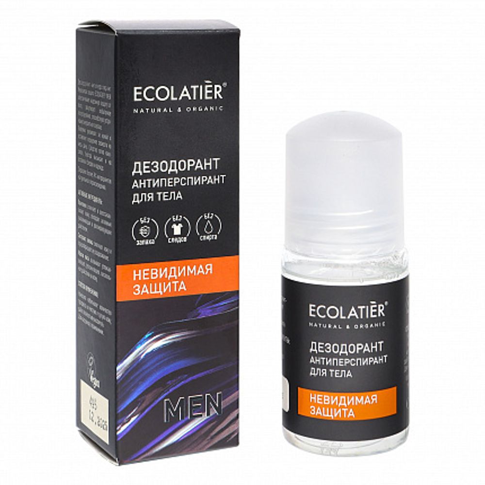 Ecolatier Men Дезодорант-антиперспирант для тела Невидимая защита, 50 мл