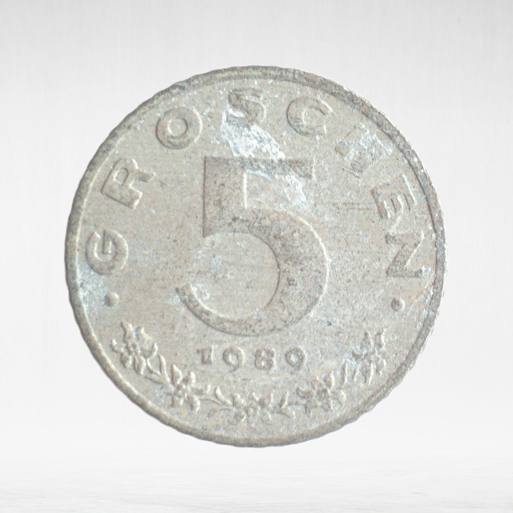 Austria, 5 Groschen, 1989, F