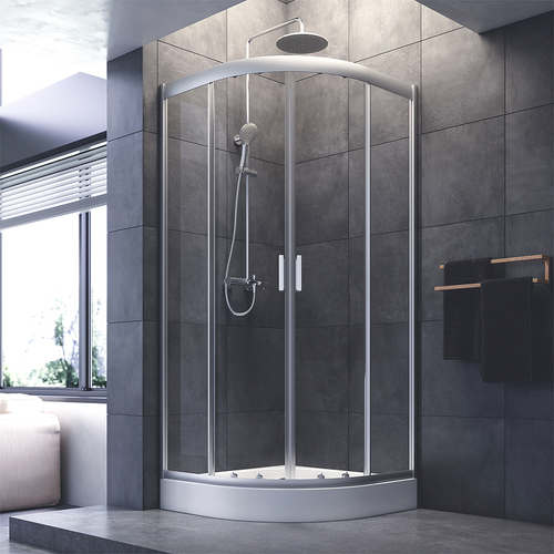Душевой уголок AM.PM Gem W90G-401-090WT Профиль матовый хром, стекло прозрачное