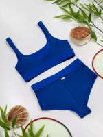 купальник раздельный в рубчик с топом и шортами