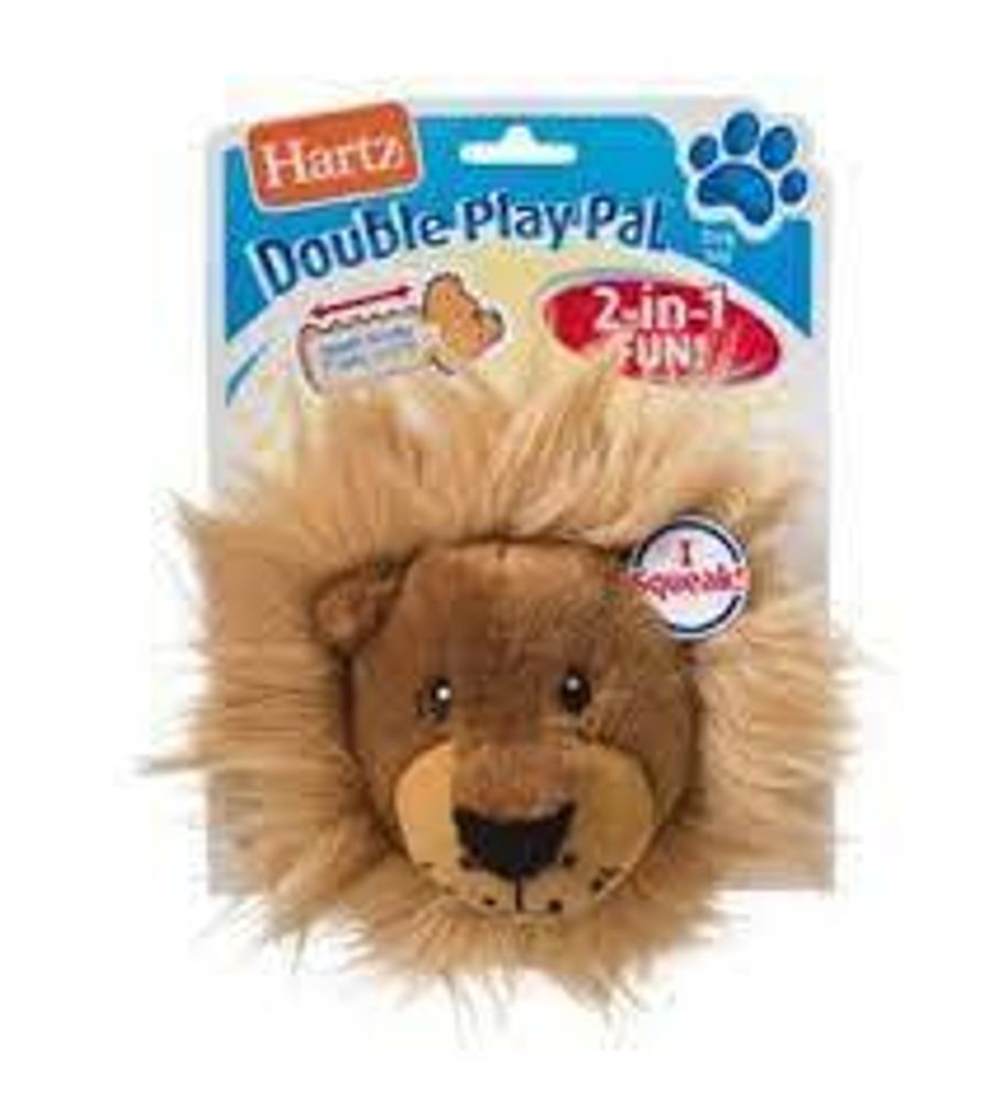 Игрушка Hartz Double Play Pal Dog Toy Хрустящая голова забавного животного для собак мягкая