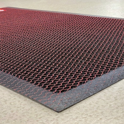 Коврик придверный КОЛЬЧУГА 60х90см. black+red