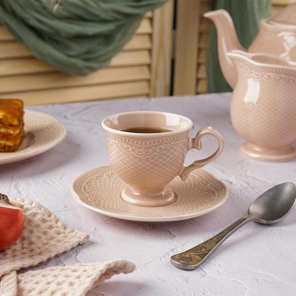 Кофейная пара 110 мл d 6,8 см h6,3 см Aristocrat Peach Tea Noble [6]