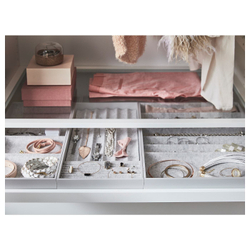 IKEA KOMPLEMENT  (ИКЕА КОМПЛЕМЕНТ)  -  Вкладыш с 4 отделениями, светло-серый, 15x53x5 см