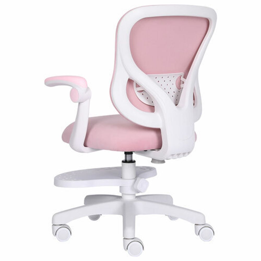 Кресло детское с подставкой для ног BRABIX "Sky MG-206", велюр, розовое, 533154